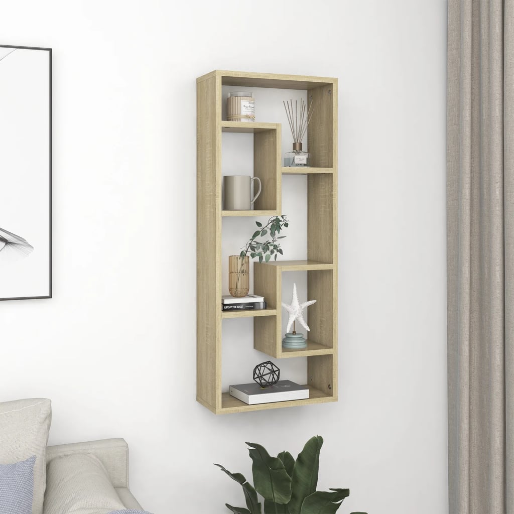 Sienas plaukts, ozola sonoma, 36x16x90cm, koks