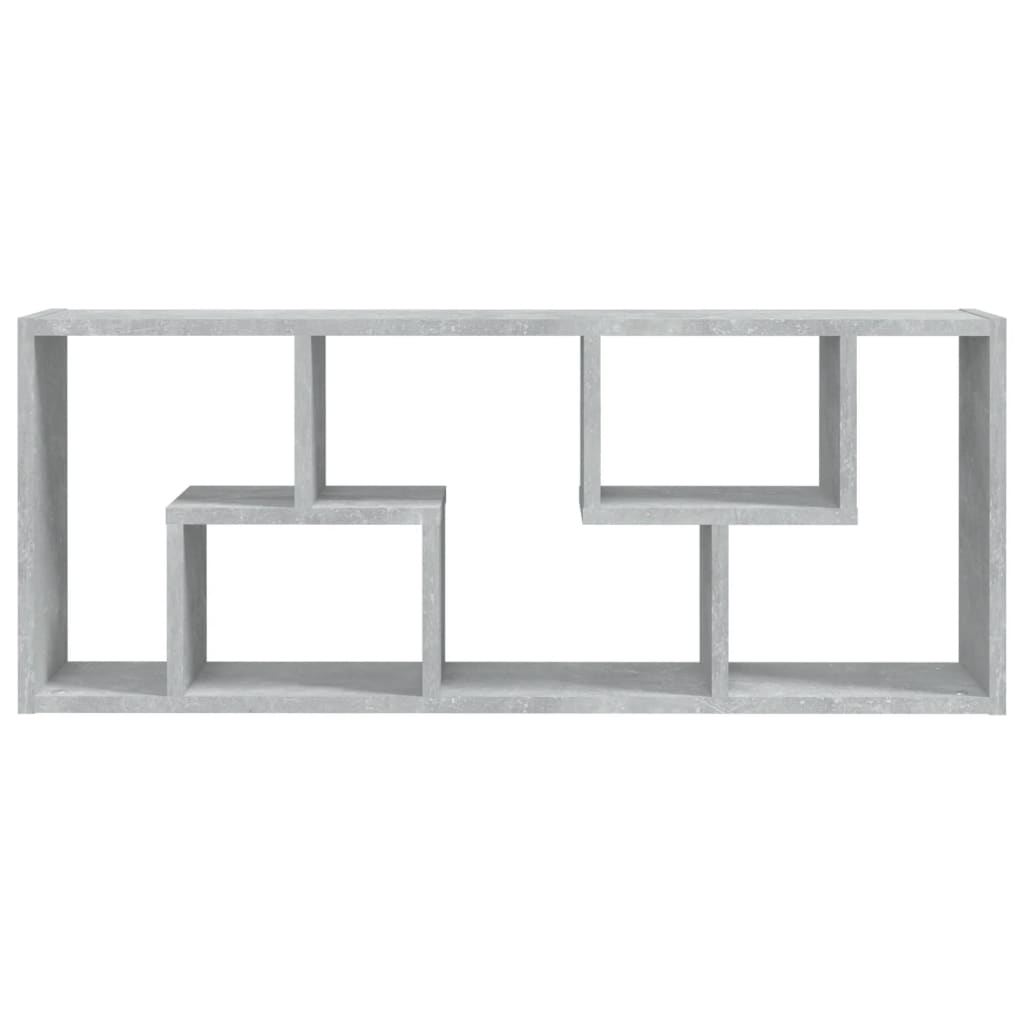Wall shelf, concrete grey, 36x16x90cm, wood