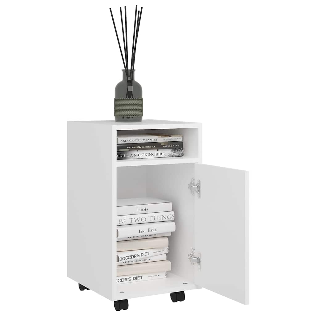 Side cabinet with castors, white, 33x38x60cm, wood
