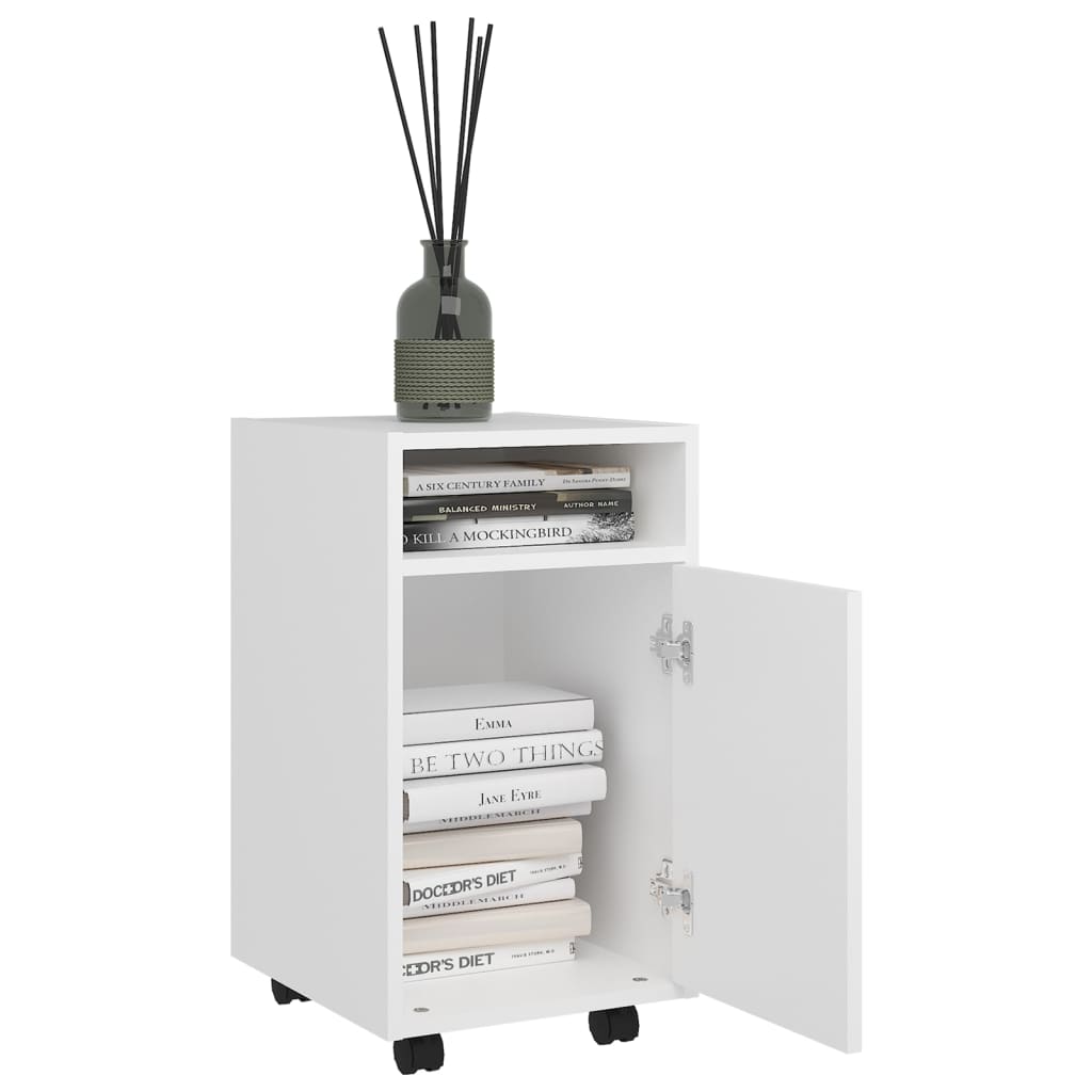 Side cabinet with castors, white, 33x38x60cm, wood