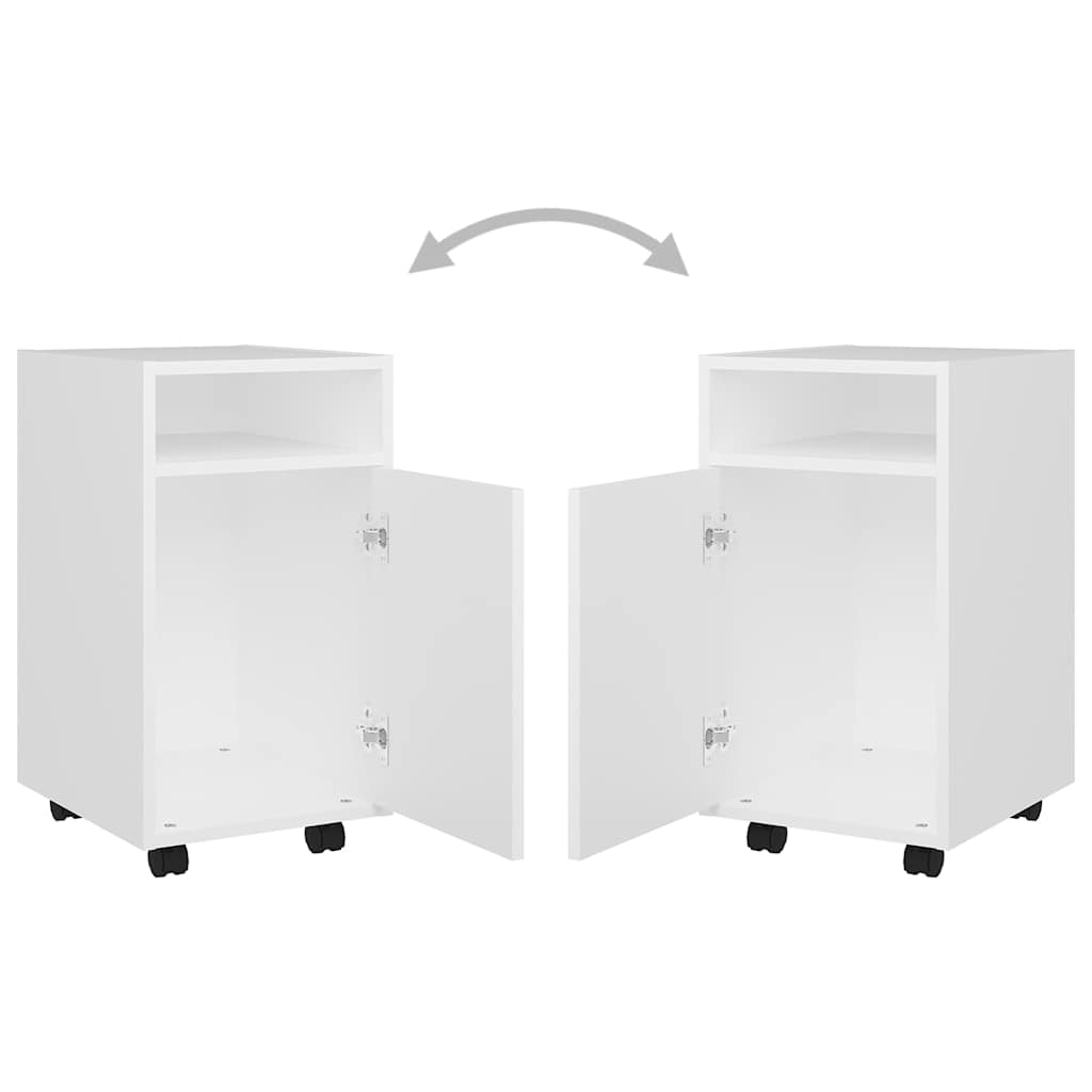 Side cabinet with castors, white, 33x38x60cm, wood