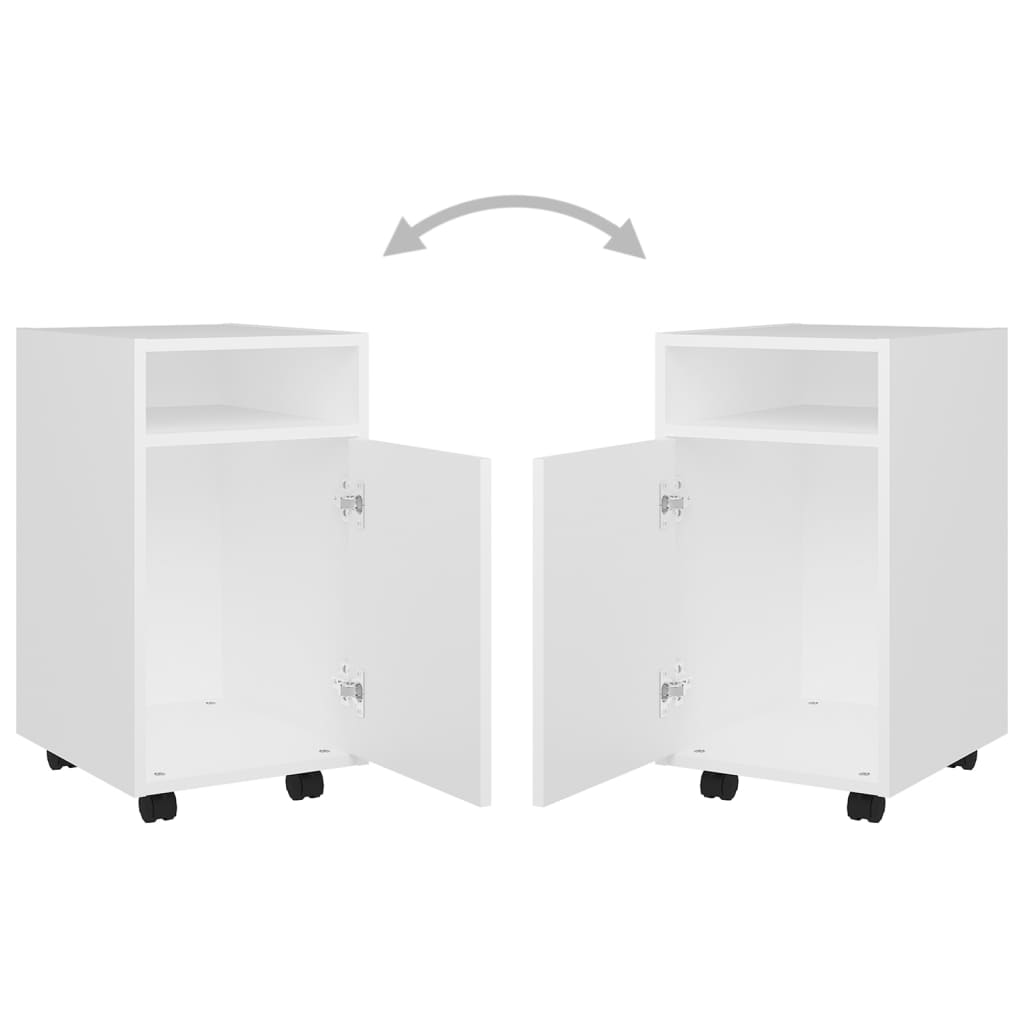 Side cabinet with castors, white, 33x38x60cm, wood