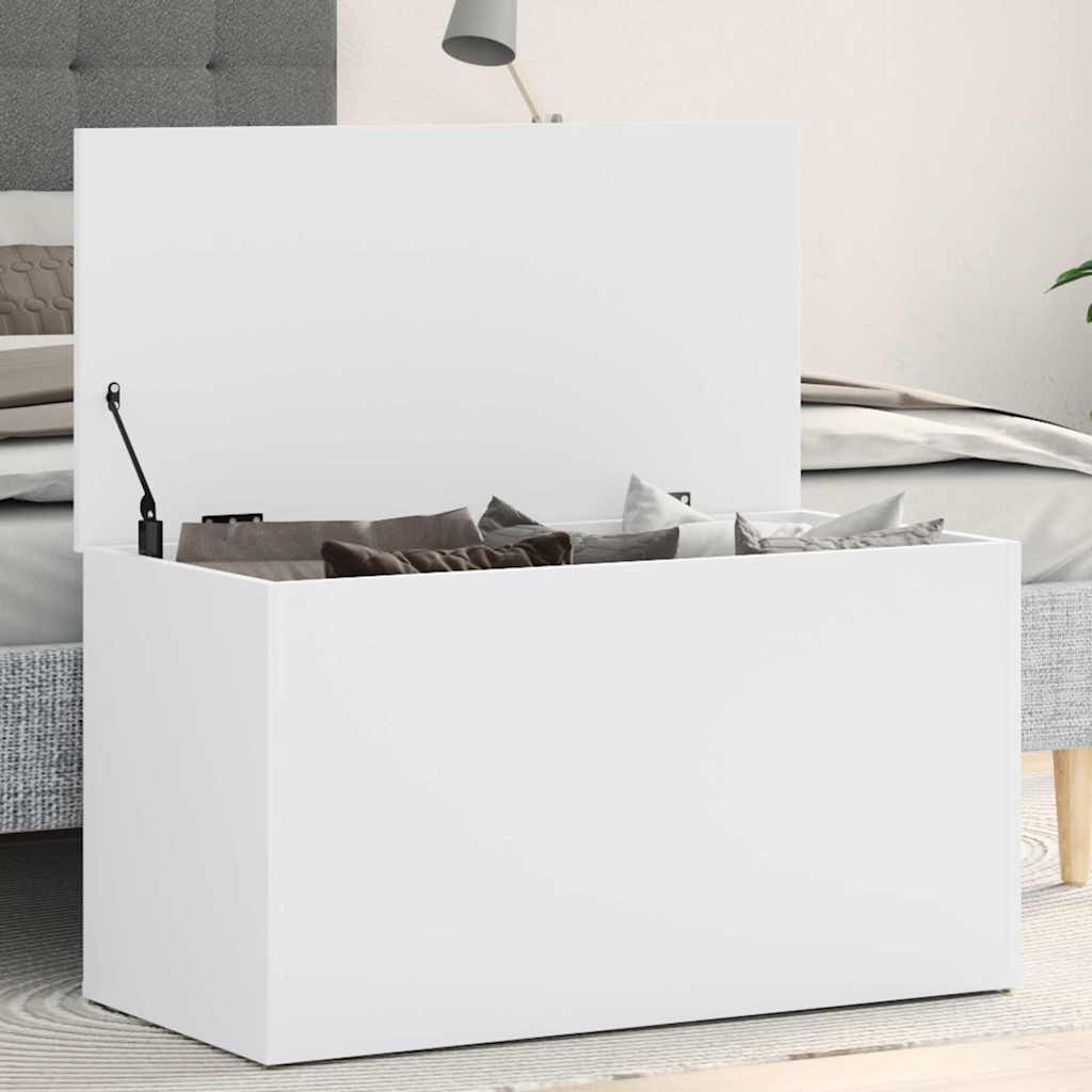 Storage box, white, 84x42x46cm, treated wood
