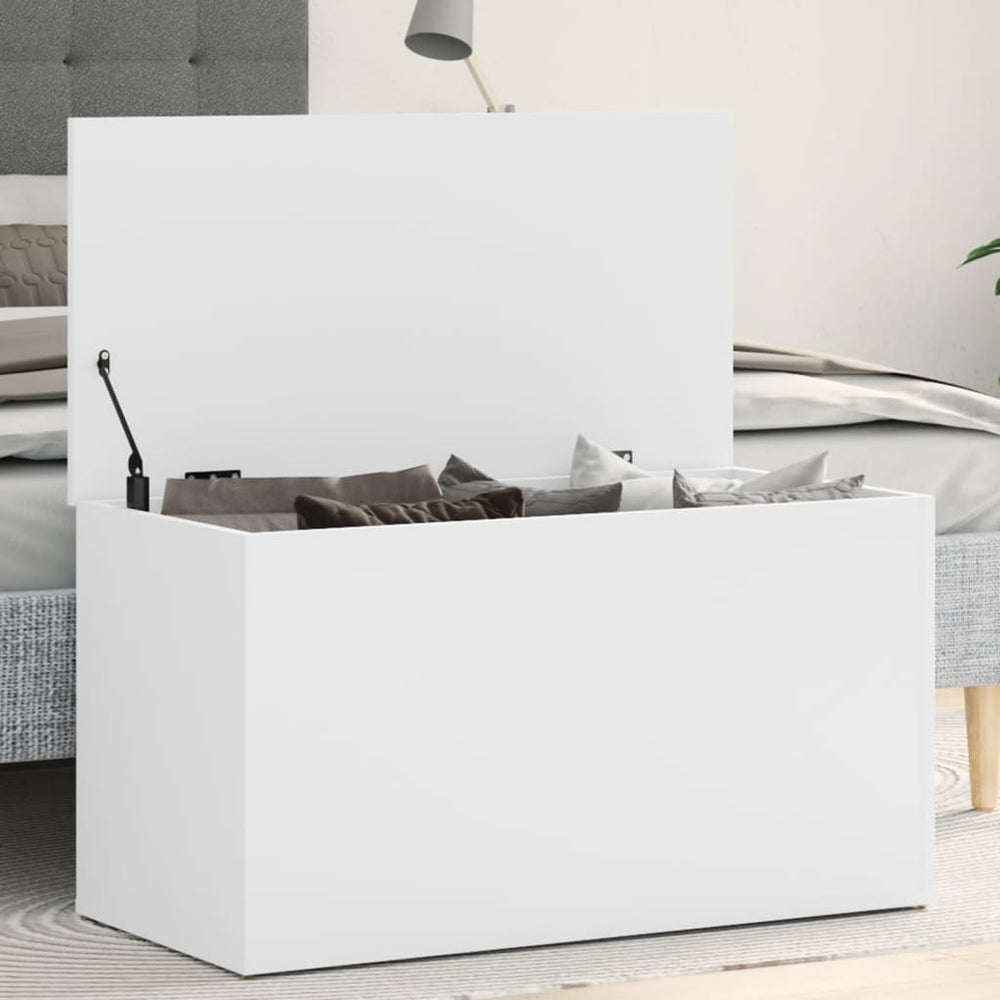 Storage box, white, 84x42x46cm, treated wood