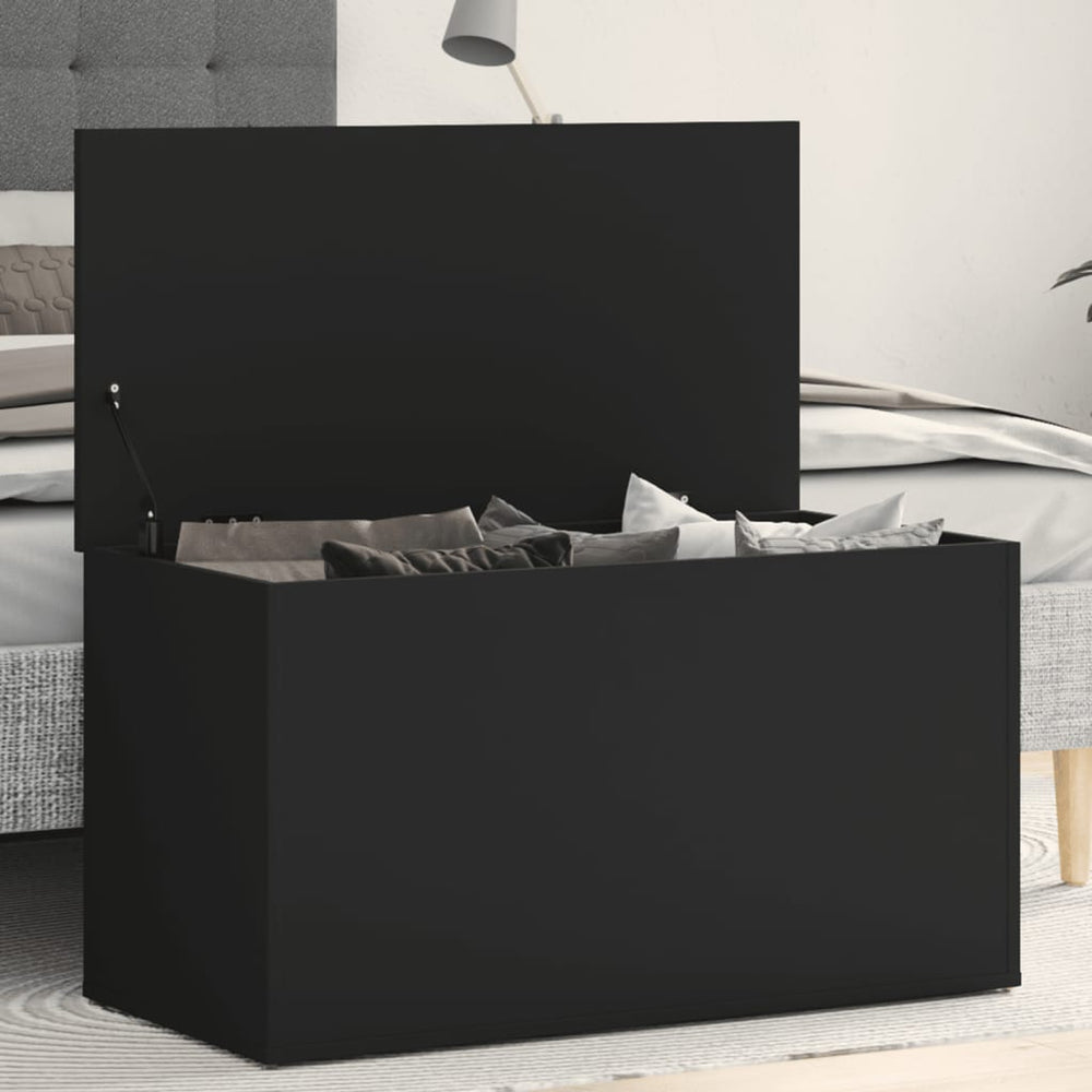 Storage box, black, 84x42x46cm, treated wood