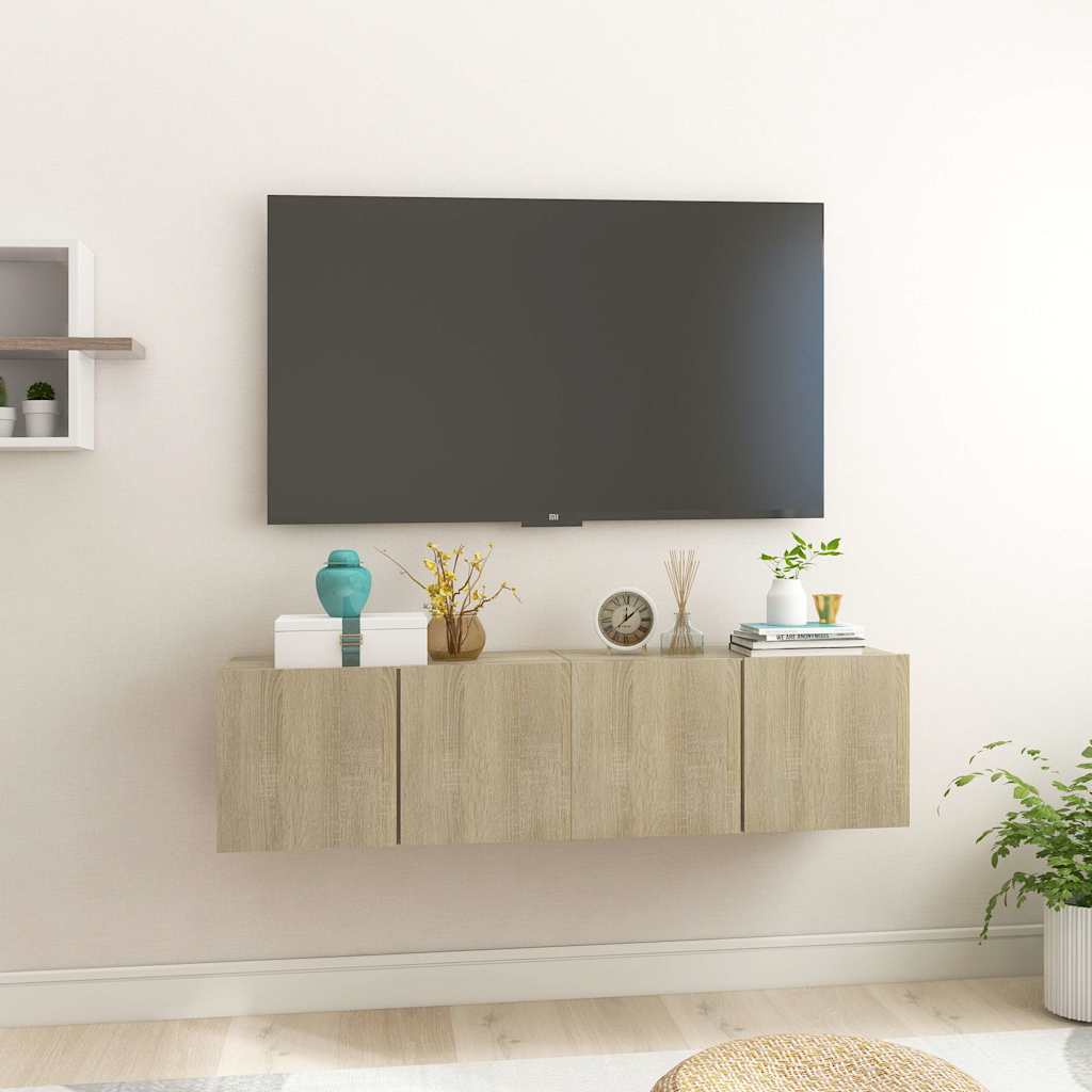 Piekaramie TV skapīši, 2 gab., ozolkoka, 60x30x30 cm