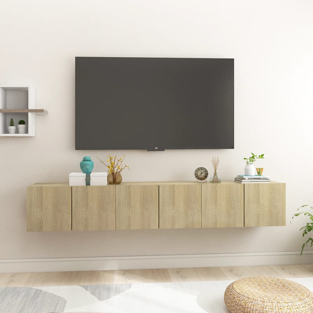 Piekaramie TV skapīši, 3 gab., ozolkoka, 60x30x30 cm