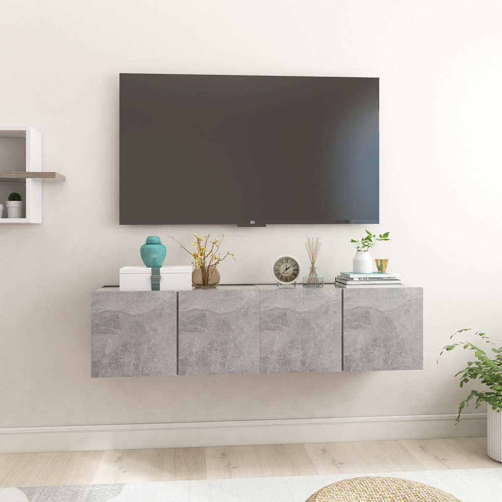 Piekaramie TV skapīši, 2 gab., pelēki, 60x30x30 cm