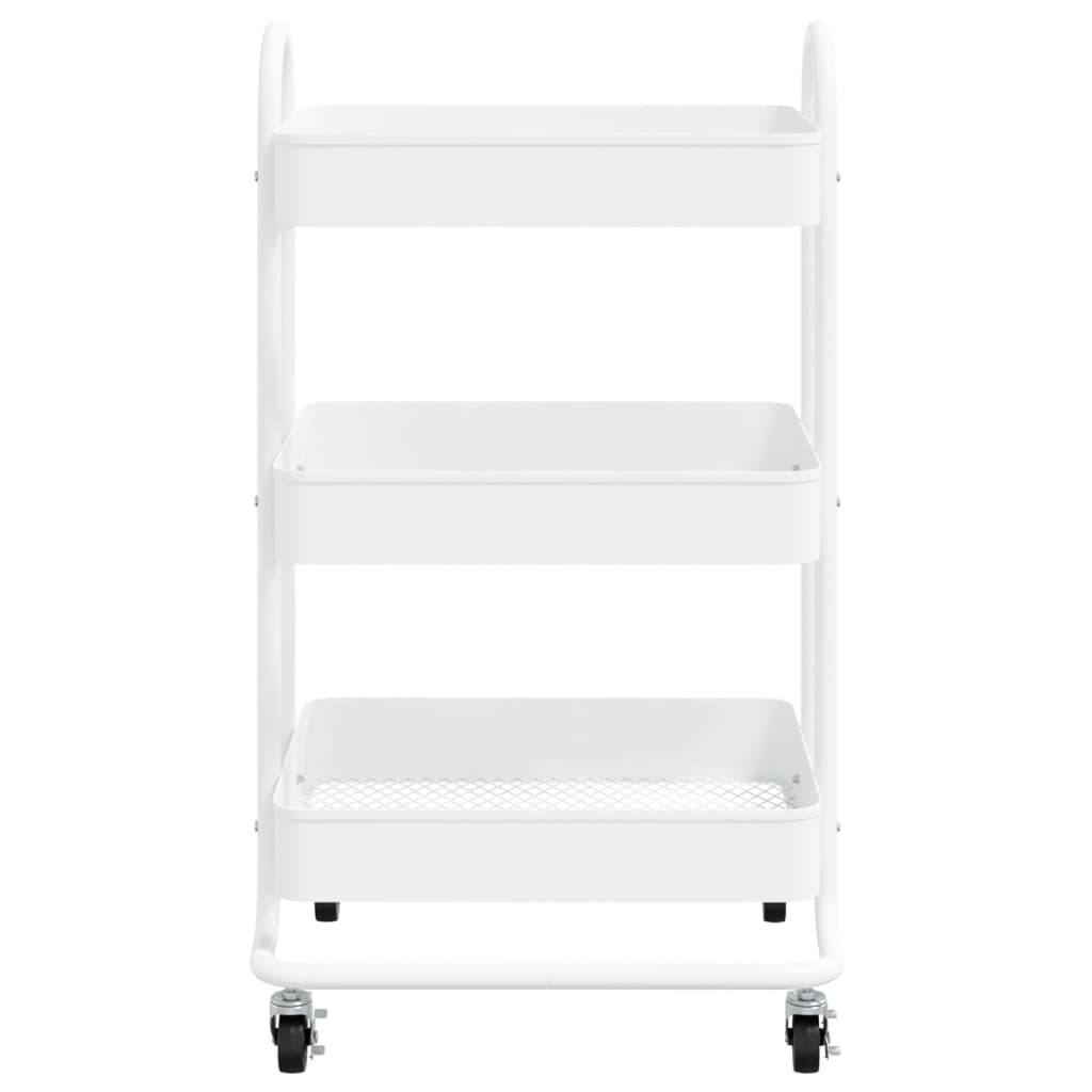 Trolley, 3-tier, white, 43x34x79cm, steel