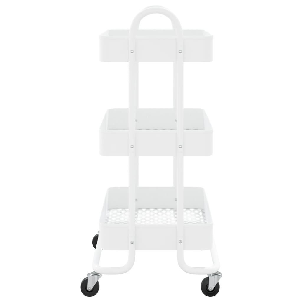 Trolley, 3-tier, white, 43x34x79cm, steel