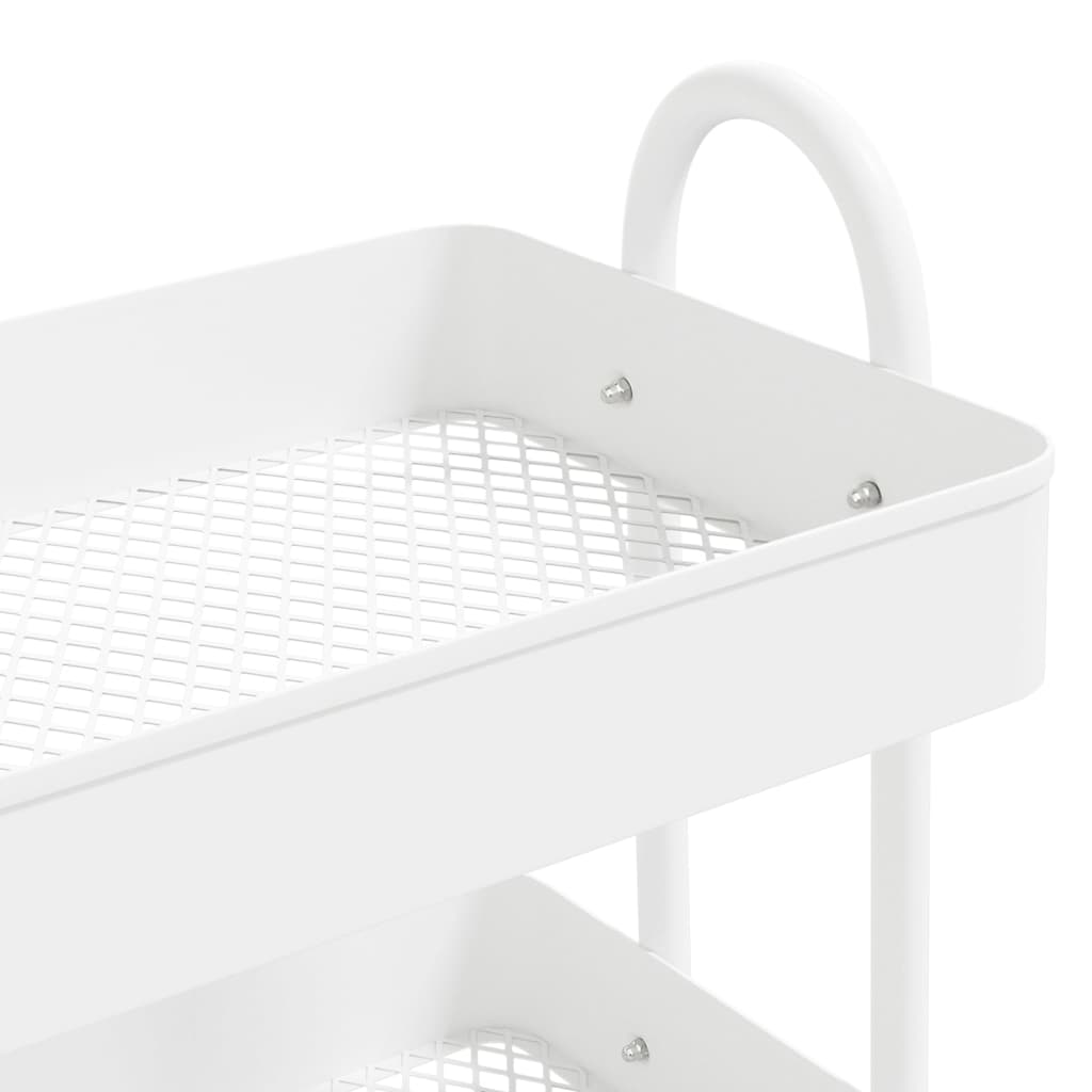 Trolley, 3-tier, white, 43x34x79cm, steel