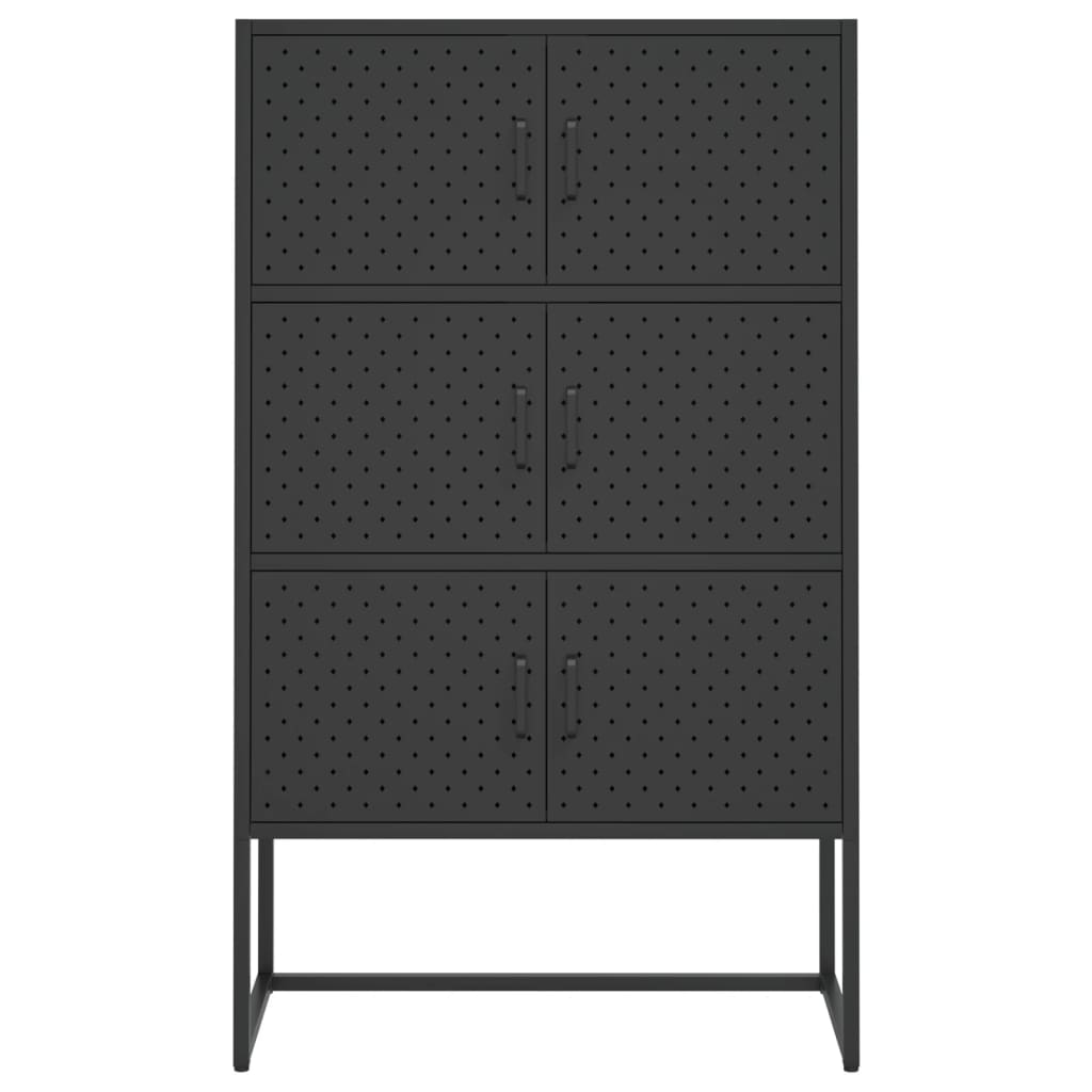 Aukšta spintelė, juodos spalvos, 80x35x135cm, plienas