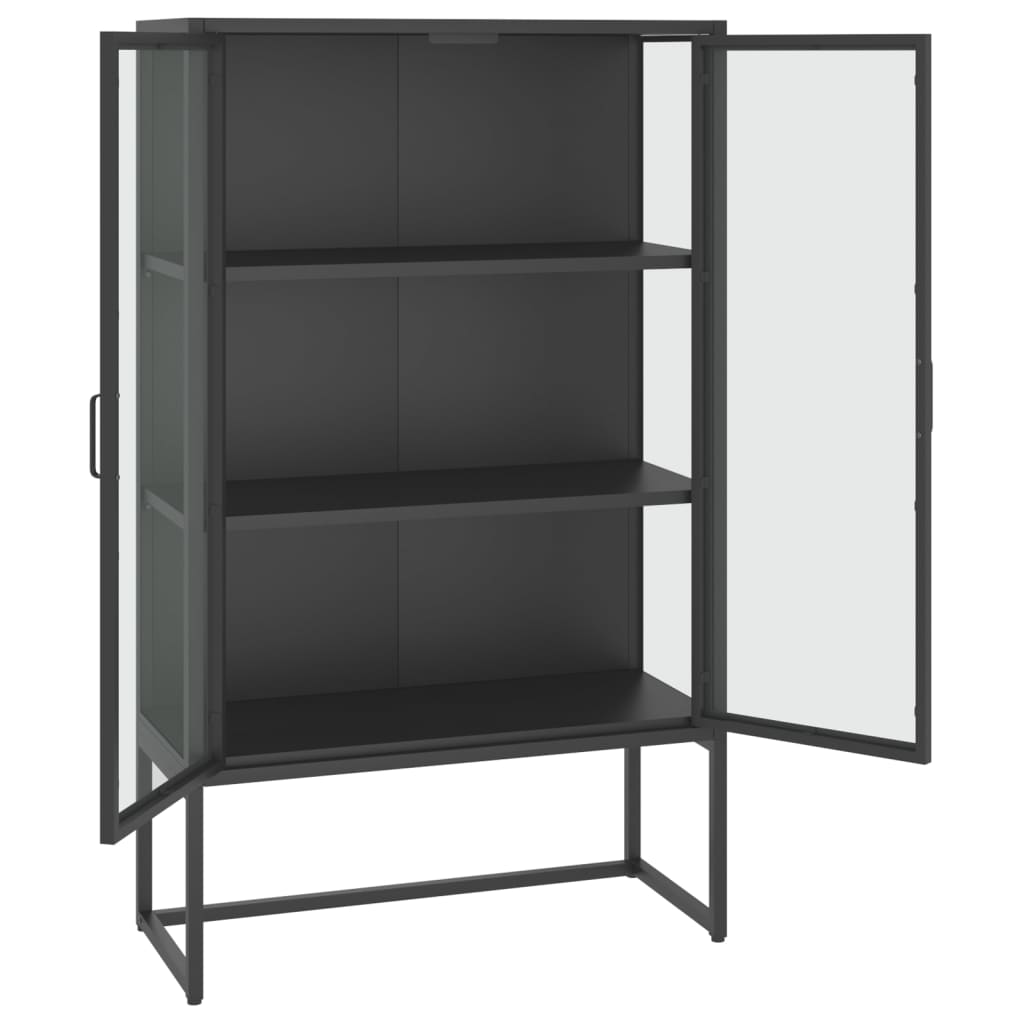 Aukšta spintelė, antracito, 80x35x135cm, plienas ir stiklas