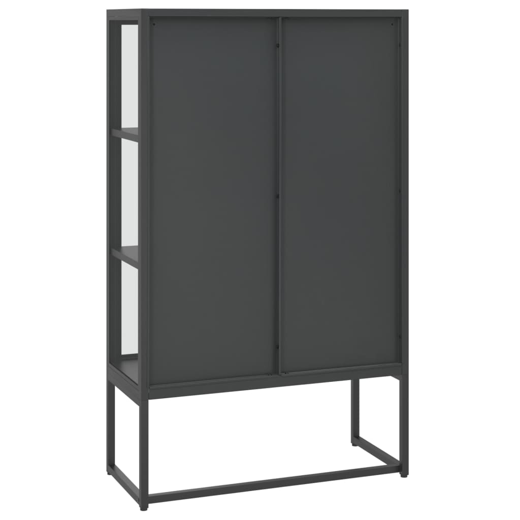 Aukšta spintelė, antracito, 80x35x135cm, plienas ir stiklas