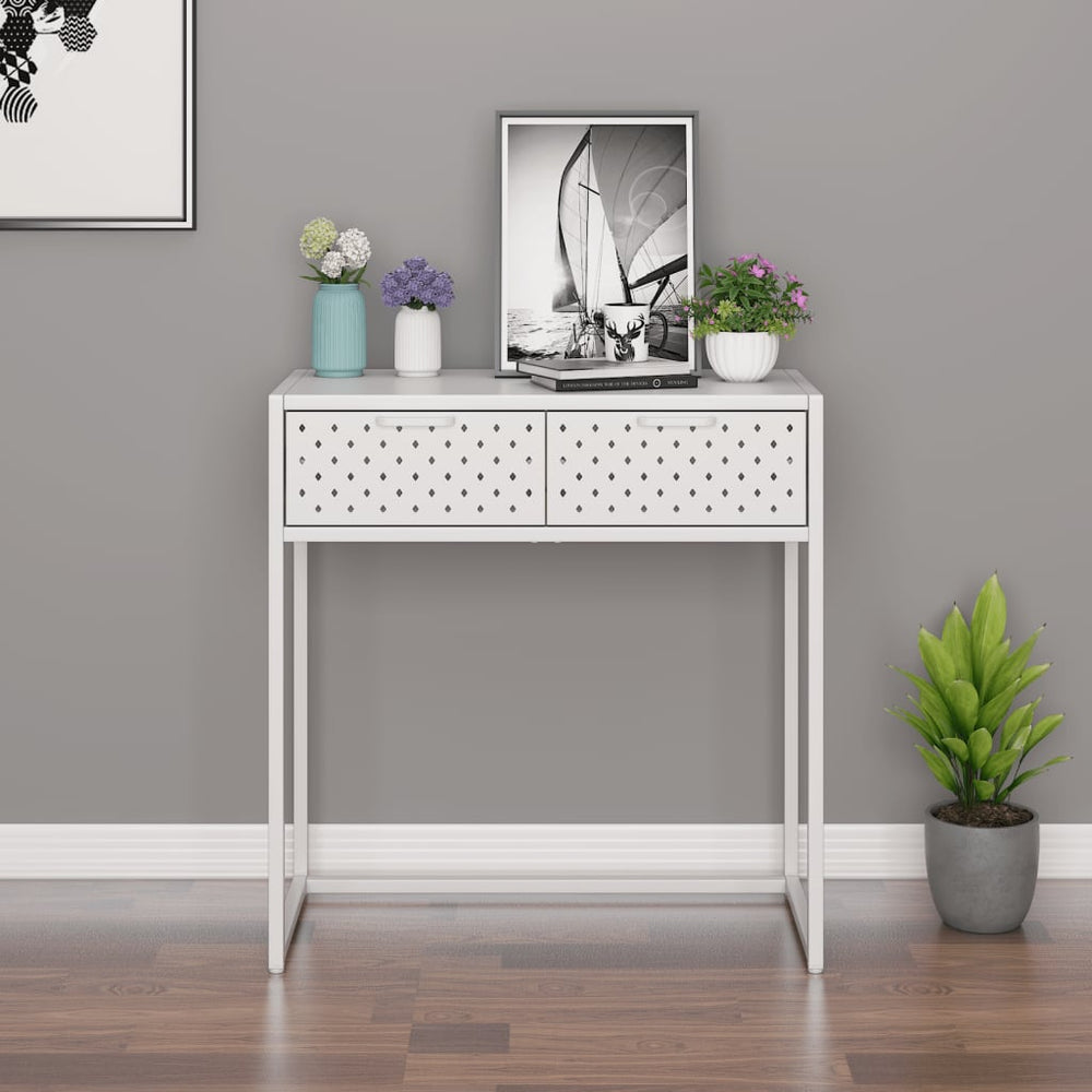 Konsolinis staliukas, baltos spalvos, 72x35x75cm, plienas