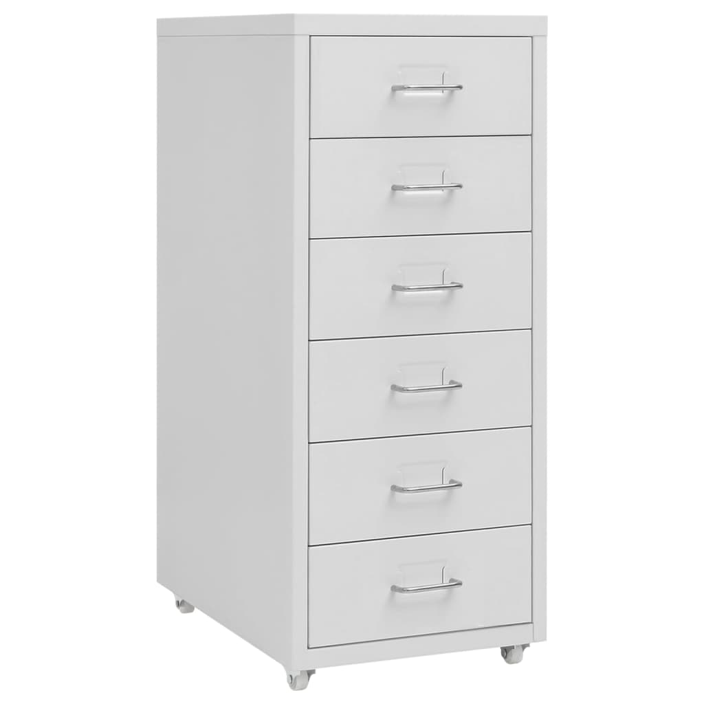 Mobile filing cabinet, grey, 28x41x69cm, metal