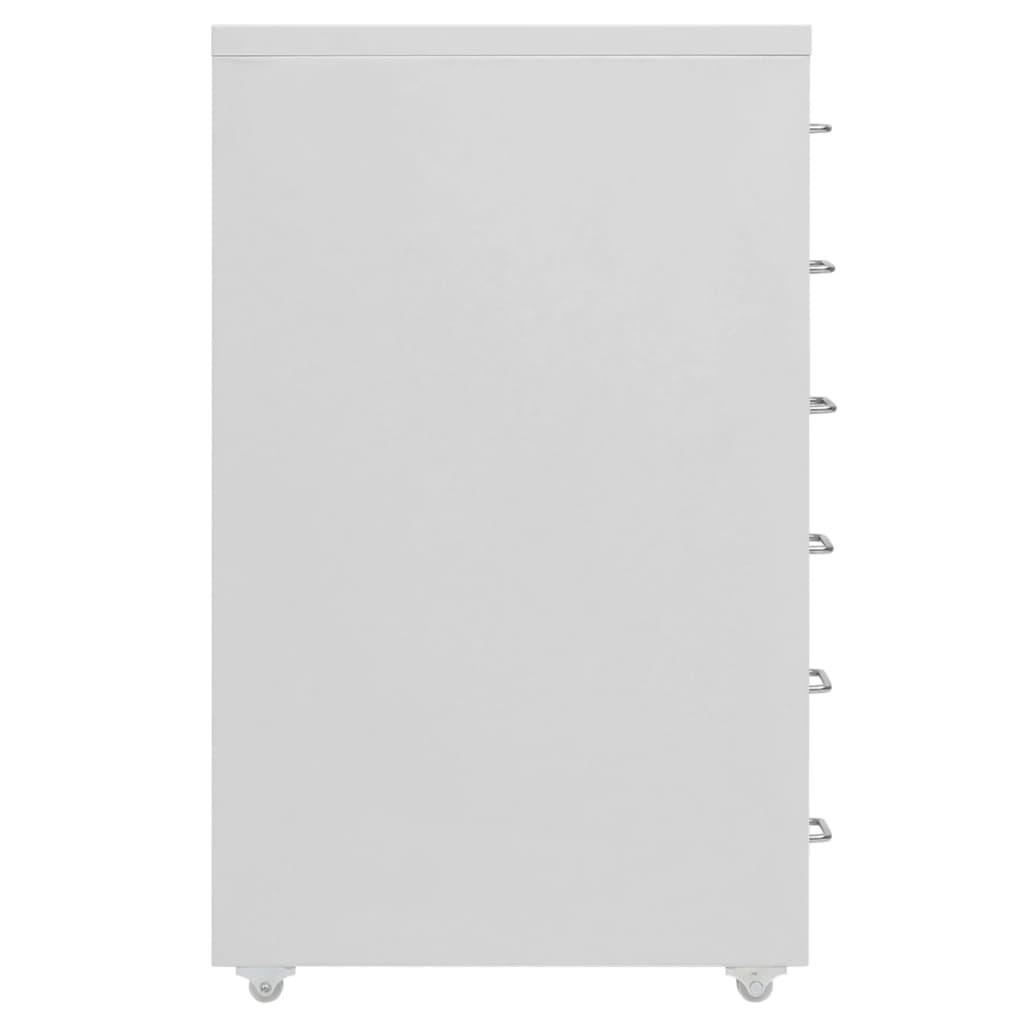 Mobile filing cabinet, grey, 28x41x69cm, metal