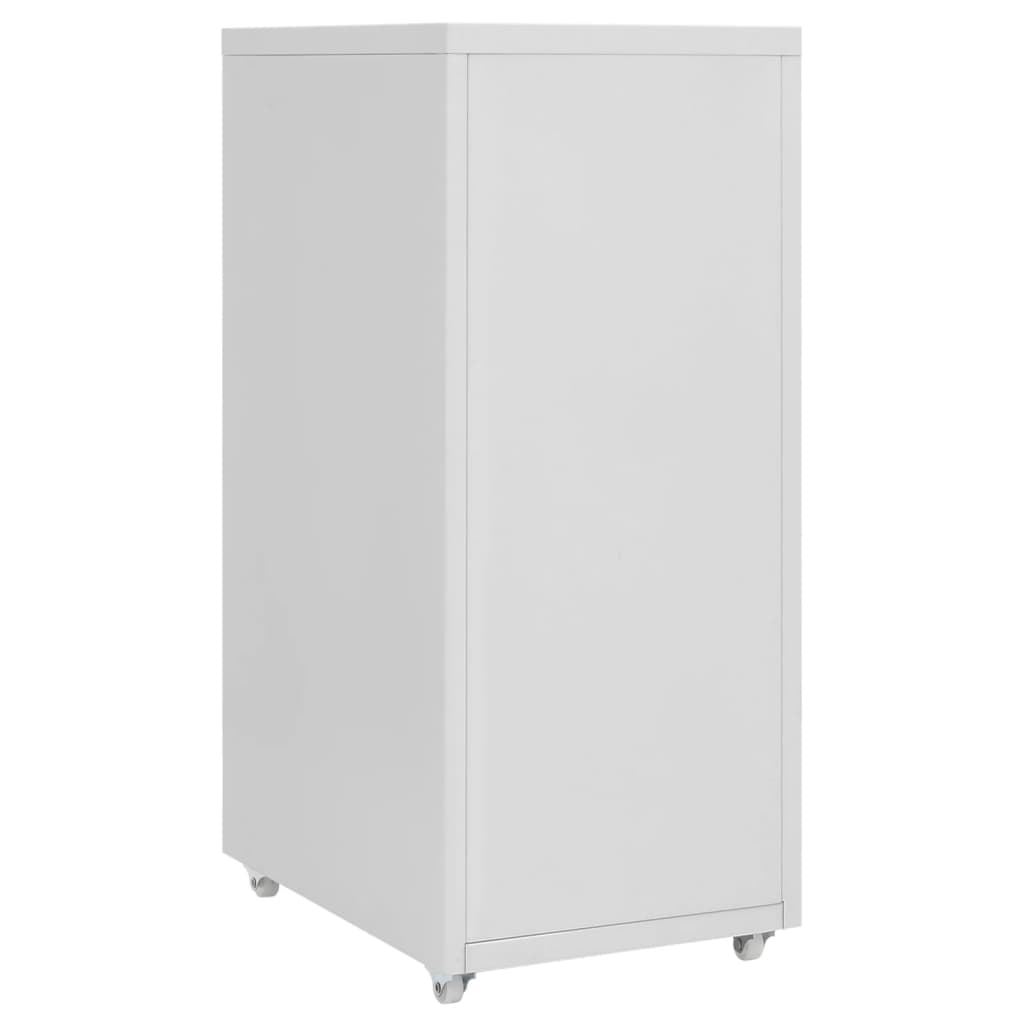 Mobile filing cabinet, grey, 28x41x69cm, metal