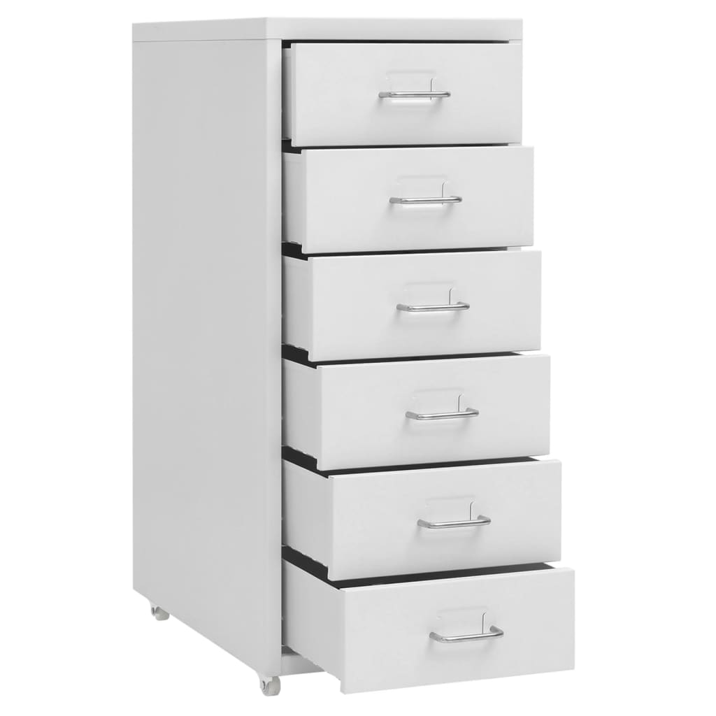 Mobile filing cabinet, grey, 28x41x69cm, metal