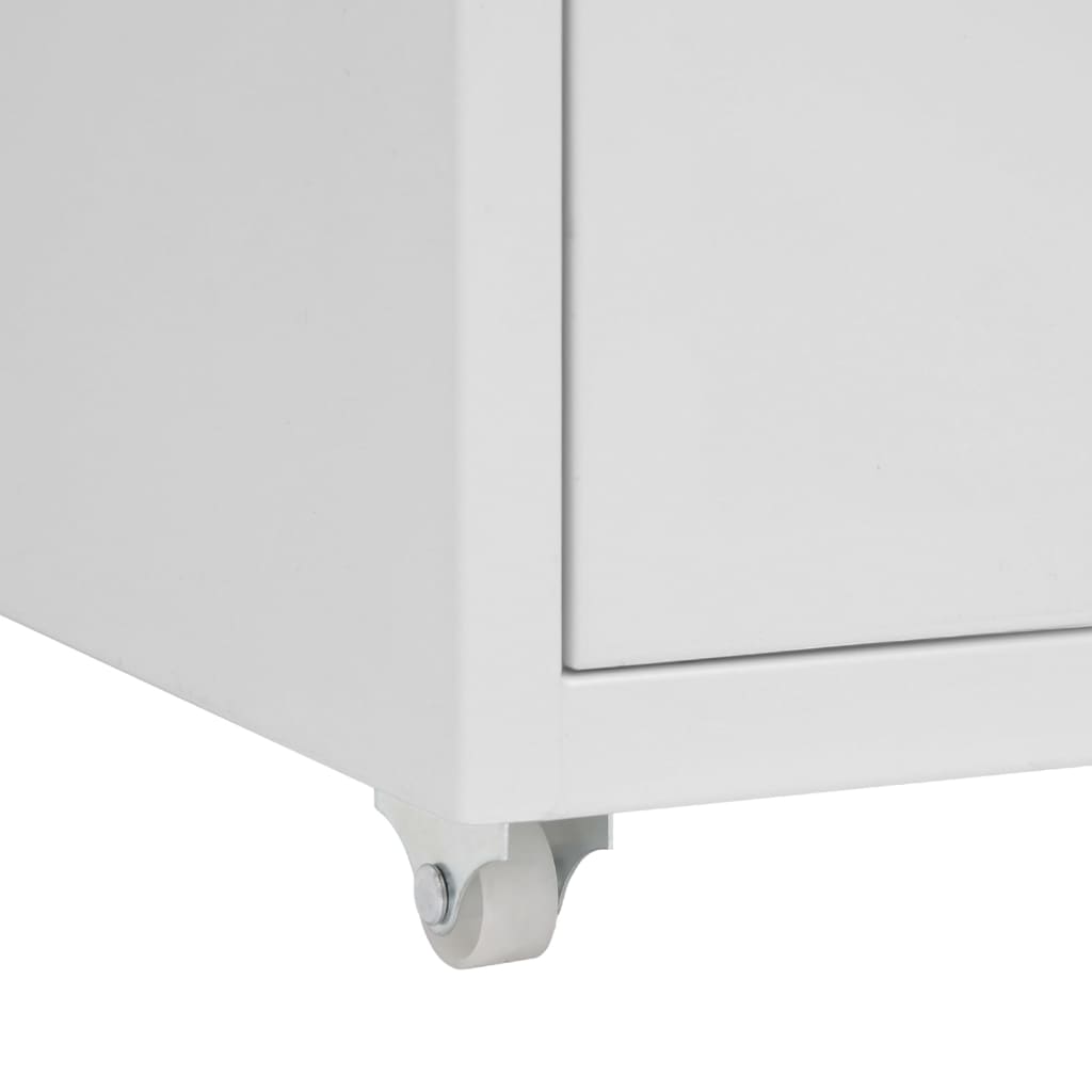 Mobile filing cabinet, grey, 28x41x69cm, metal