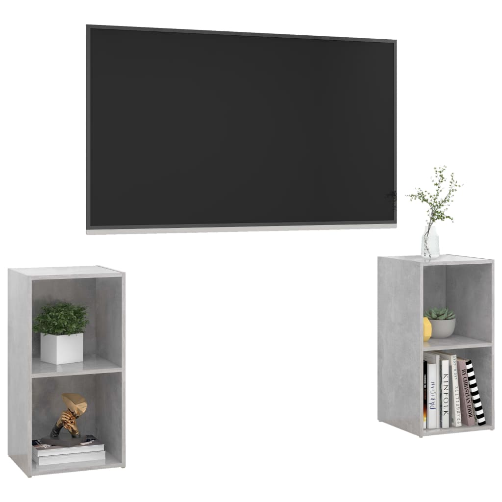 TV cabinets, 2 pcs., concrete, 72x35x36.5cm, wood
