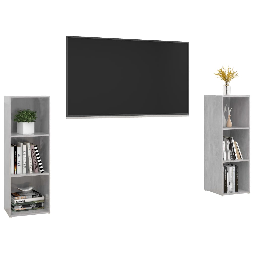 Televizoriaus spintelės, 2vnt., pilkos, 107x35x37cm, MDP