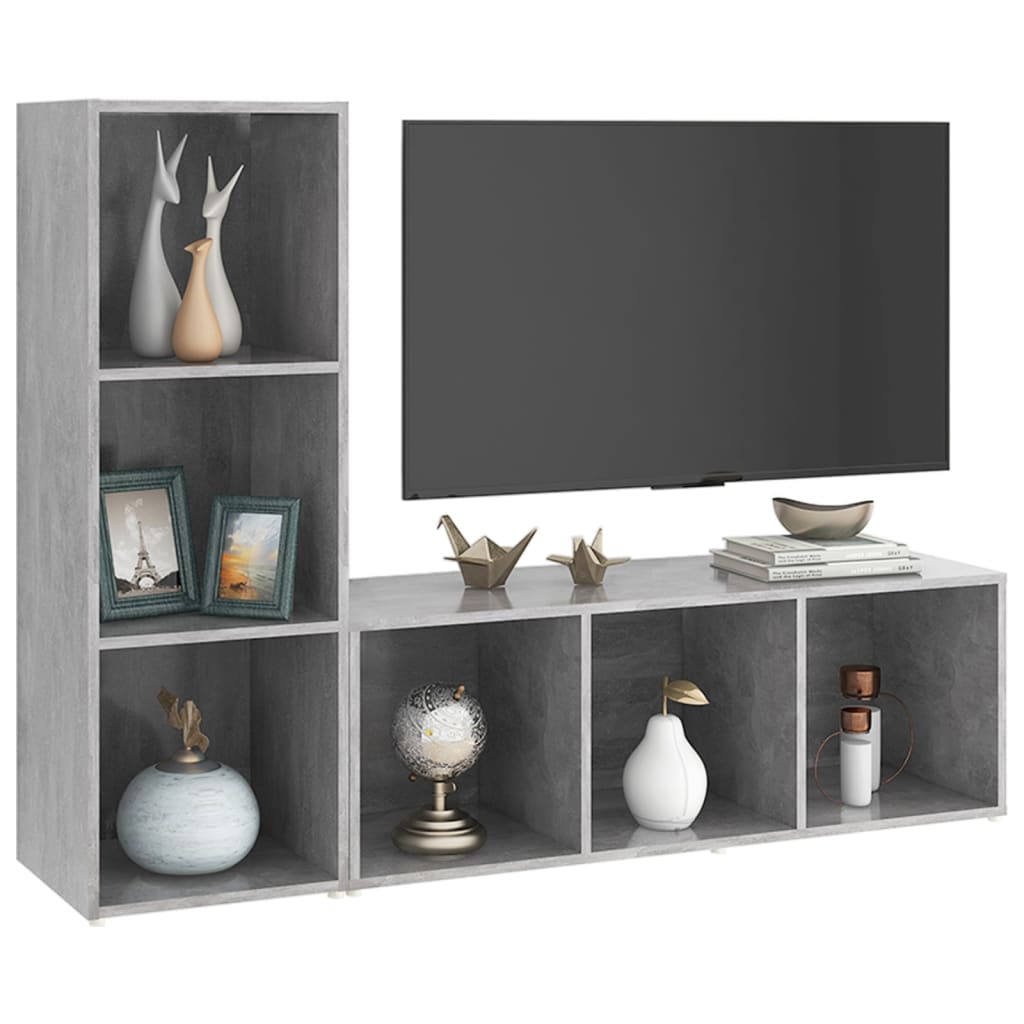 TV skapji, 2 gab., pelēkā krāsā, 107x35x37cm, MDF