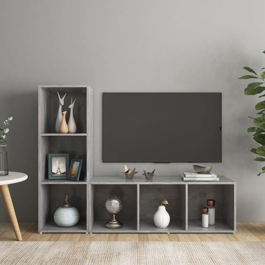 TV skapji, 2 gab., pelēkā krāsā, 107x35x37cm, MDF