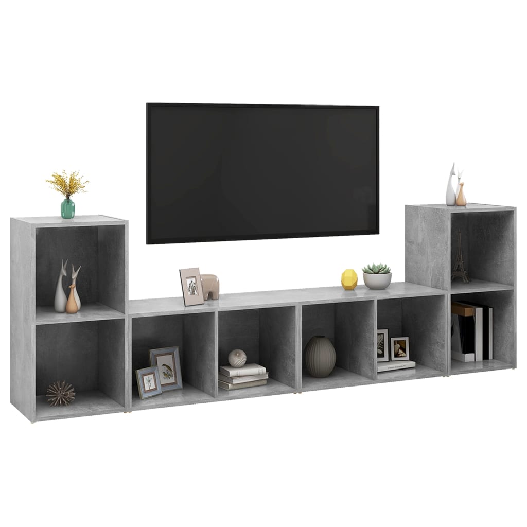 TV skapji, 4 gab., betona, 72x35x36,5cm, koks
