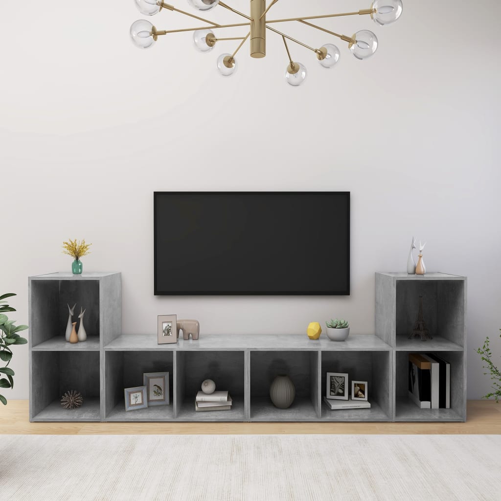 TV skapji, 4 gab., betona, 72x35x36,5cm, koks
