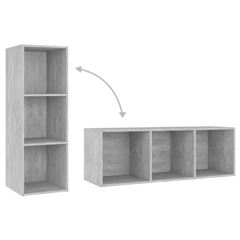 TV cabinets, 4 pcs., grey, 107x35x37cm, particle board