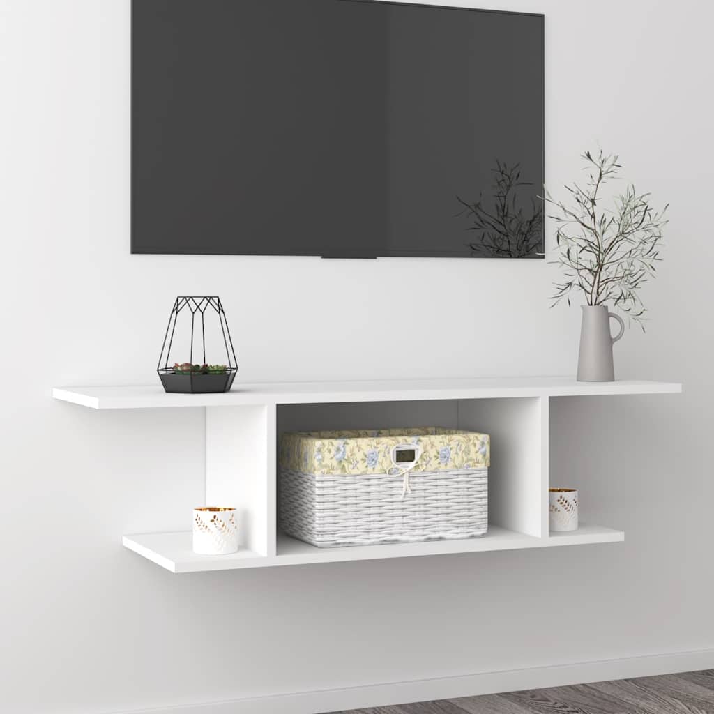 Wall-mounted TV cabinet, white, 103x30x26.5cm