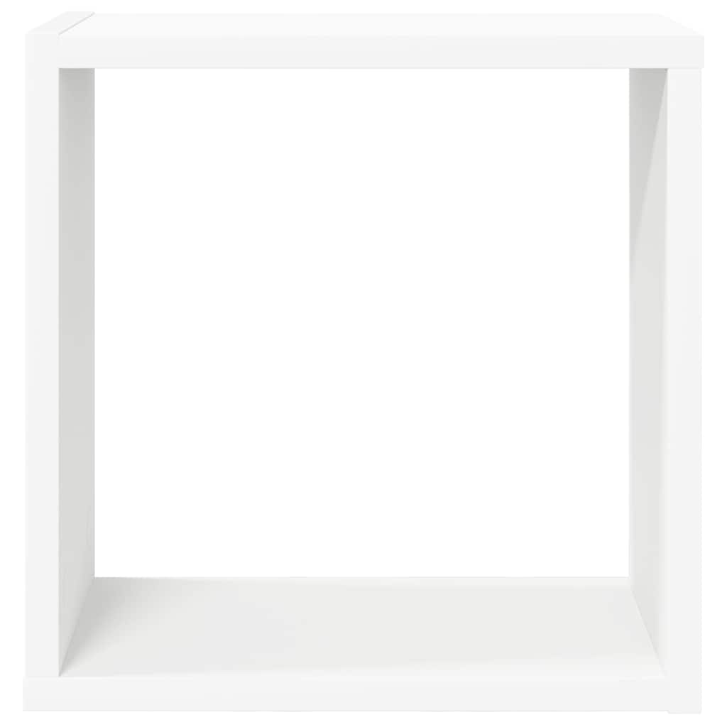 Sieninės lentynos, 2vnt., baltos, 30x15x30cm, kubo formos