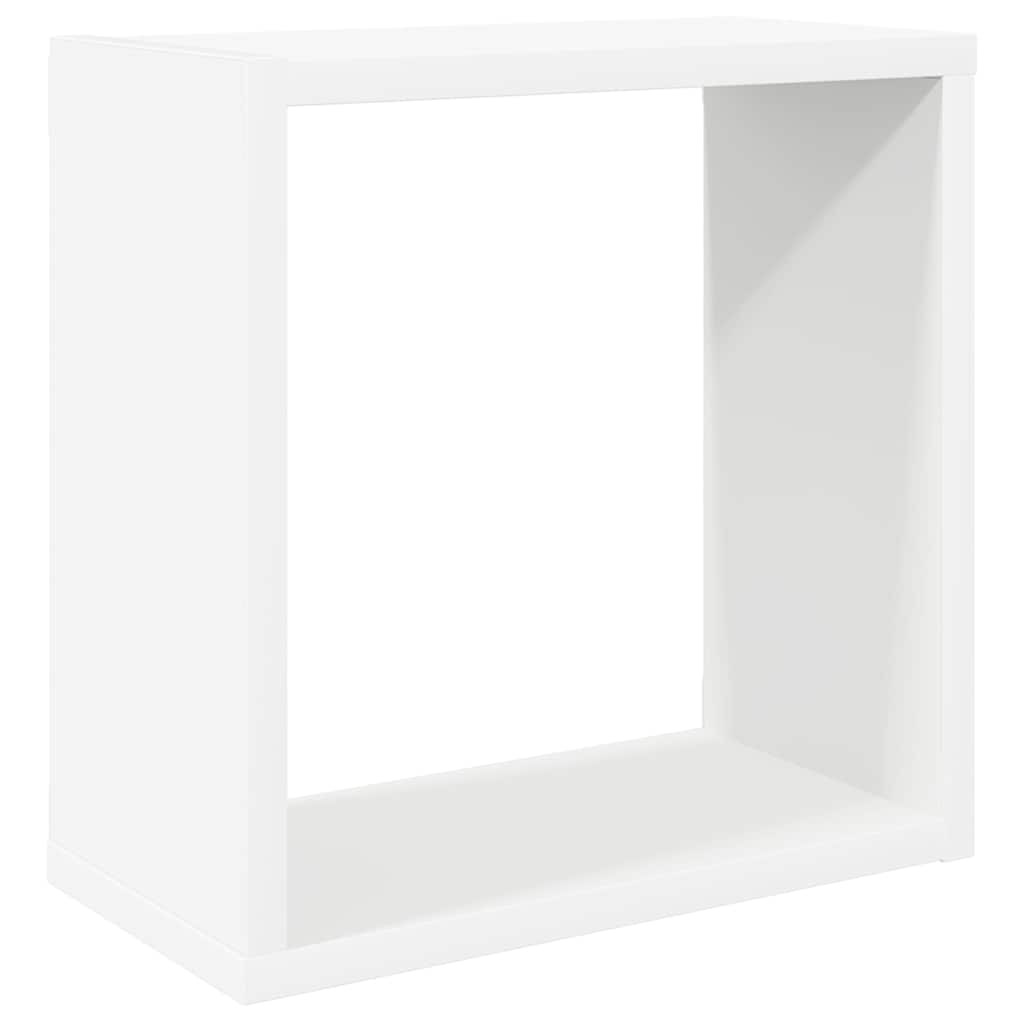 Sieninės lentynos, 4vnt., baltos, 30x15x30cm, kubo formos