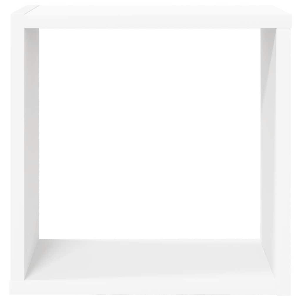Sieninės lentynos, 4vnt., baltos, 30x15x30cm, kubo formos