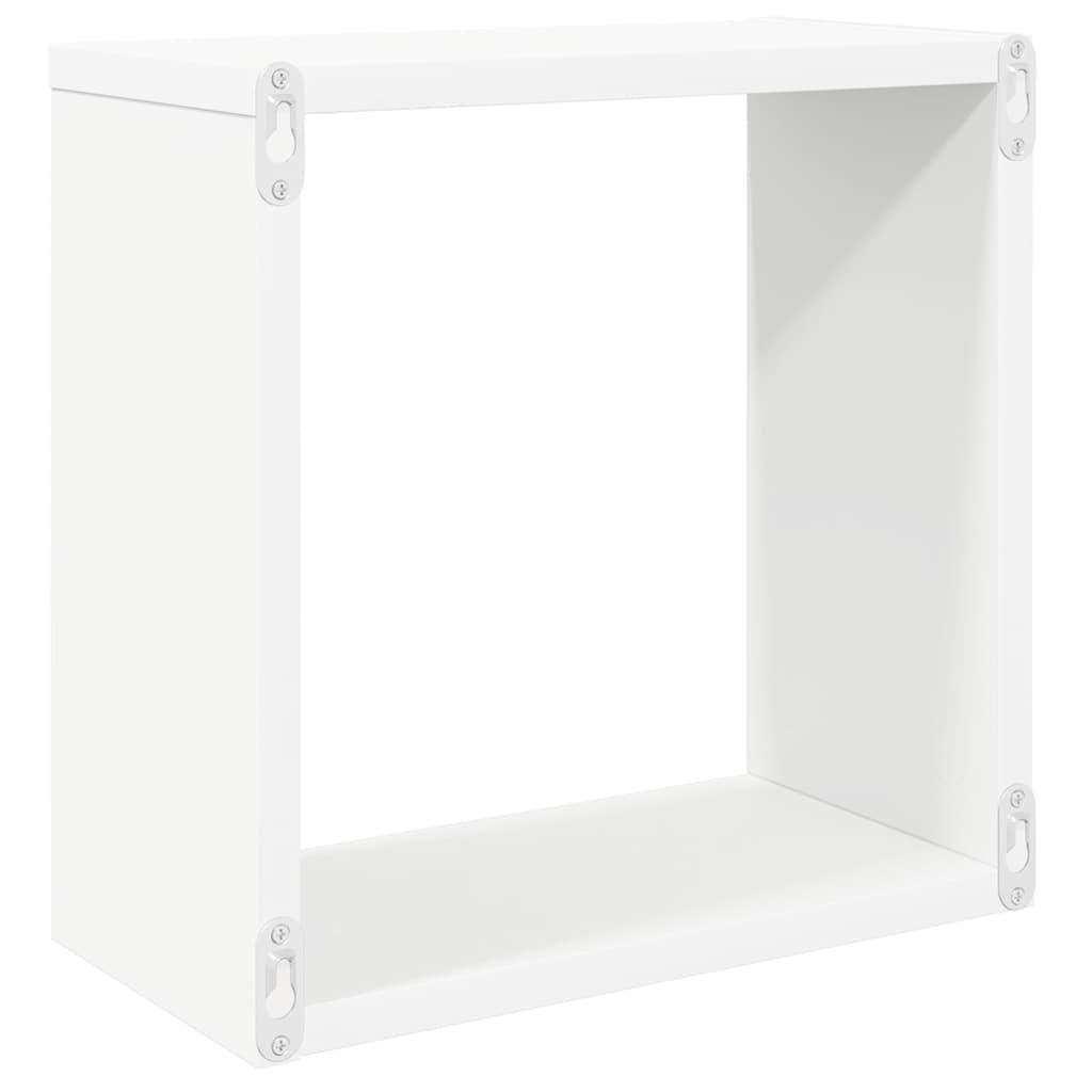 Wall shelves, 6 pcs, white, 30x15x30cm, cube-shaped
