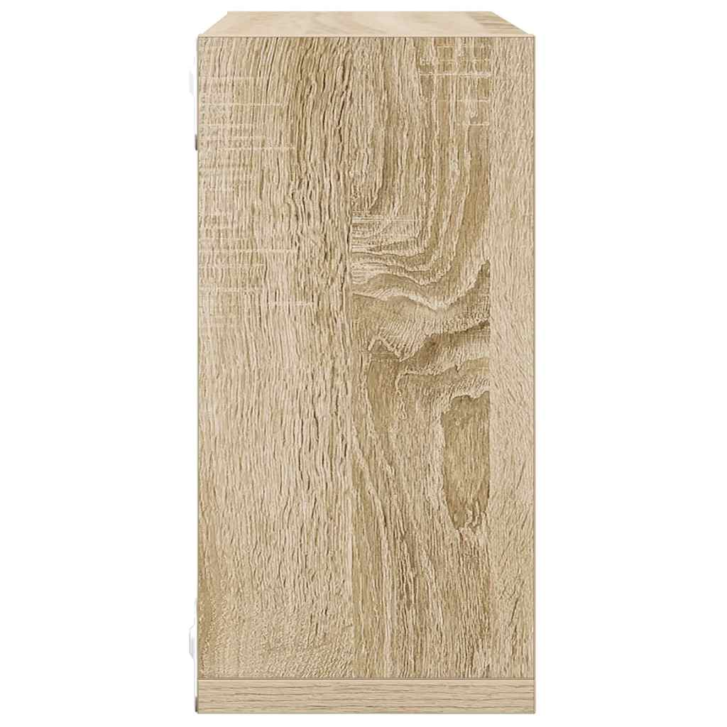 Sieninės lentynos, 2vnt., ąžuolo, 30x15x30cm, kubo formos