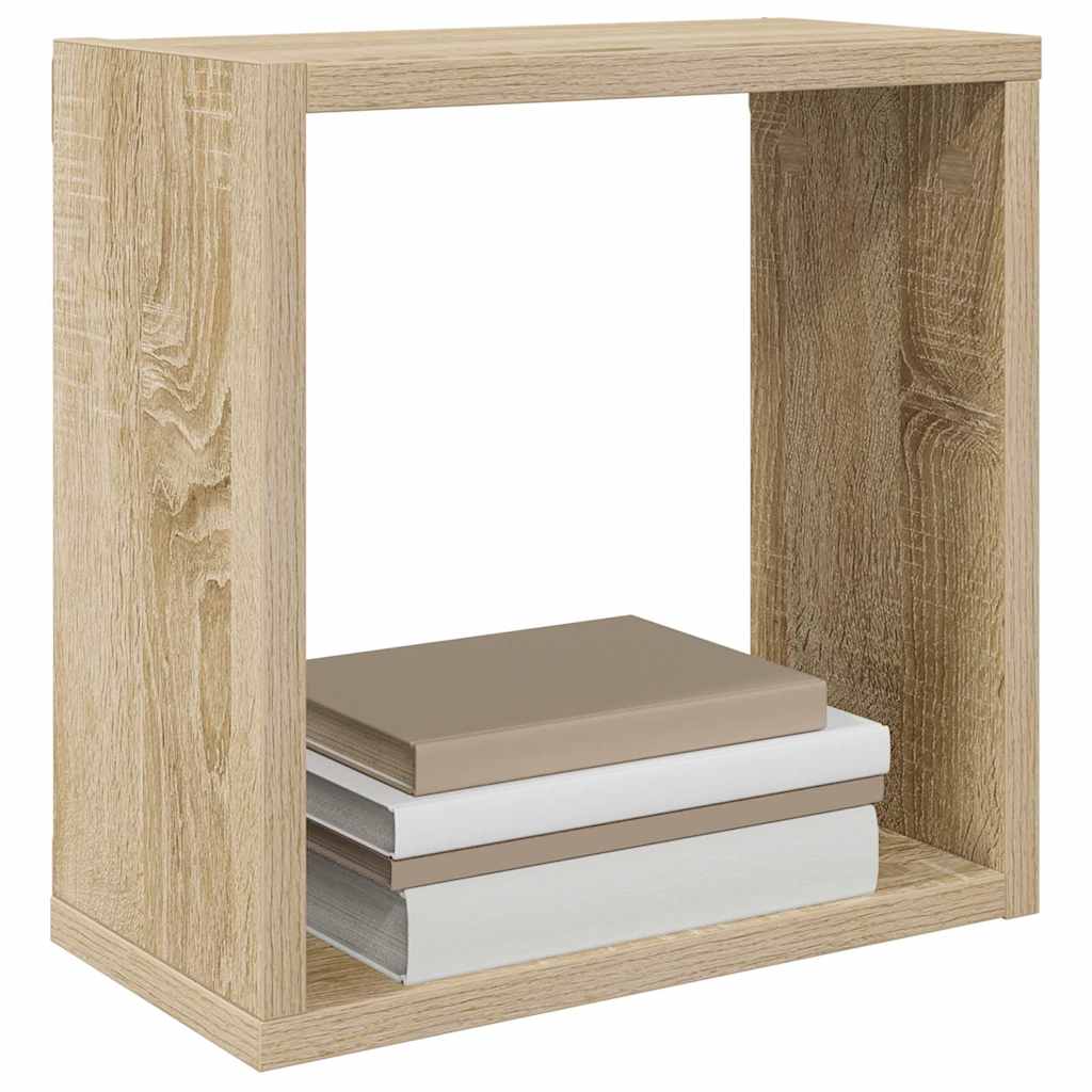 Sieninės lentynos, 4vnt., ąžuolo, 30x15x30cm, kubo formos