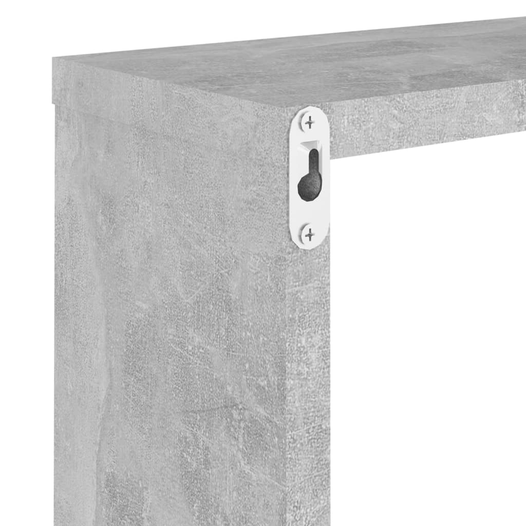 Sieninės lentynos, 4vnt., pilkos, 30x15x30cm, kubo formos
