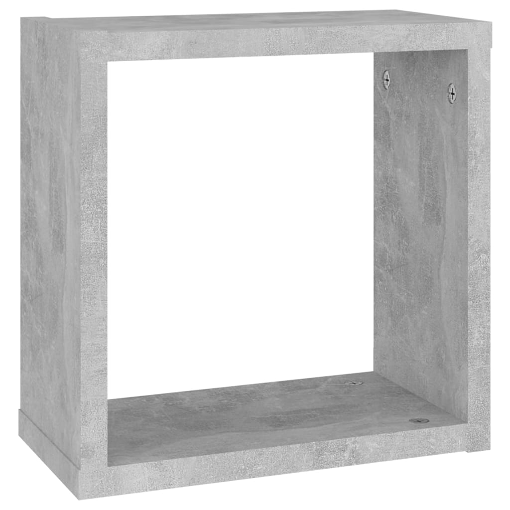 Wall shelves, 6 pcs, grey, 30x15x30cm, cube shaped