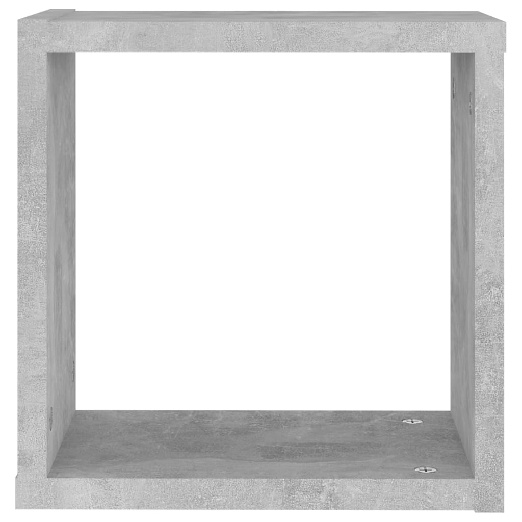Wall shelves, 6 pcs, grey, 30x15x30cm, cube shaped