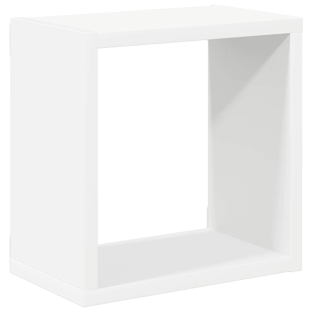 Wall shelves, 2 pcs., white, 26x15x26cm, cube-shaped