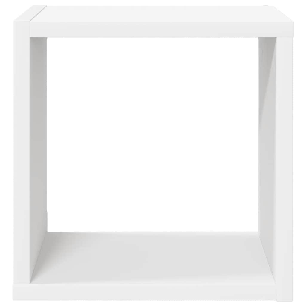Wall shelves, 2 pcs., white, 26x15x26cm, cube-shaped