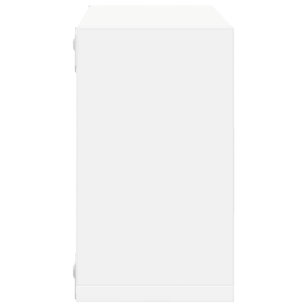 Wall shelves, 2 pcs., white, 26x15x26cm, cube-shaped