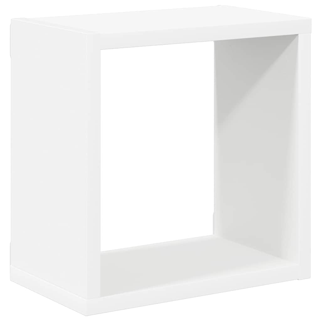 Sieninės lentynos, 6vnt., baltos, 26x15x26cm, kubo formos