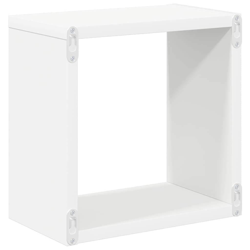 Sieninės lentynos, 6vnt., baltos, 26x15x26cm, kubo formos