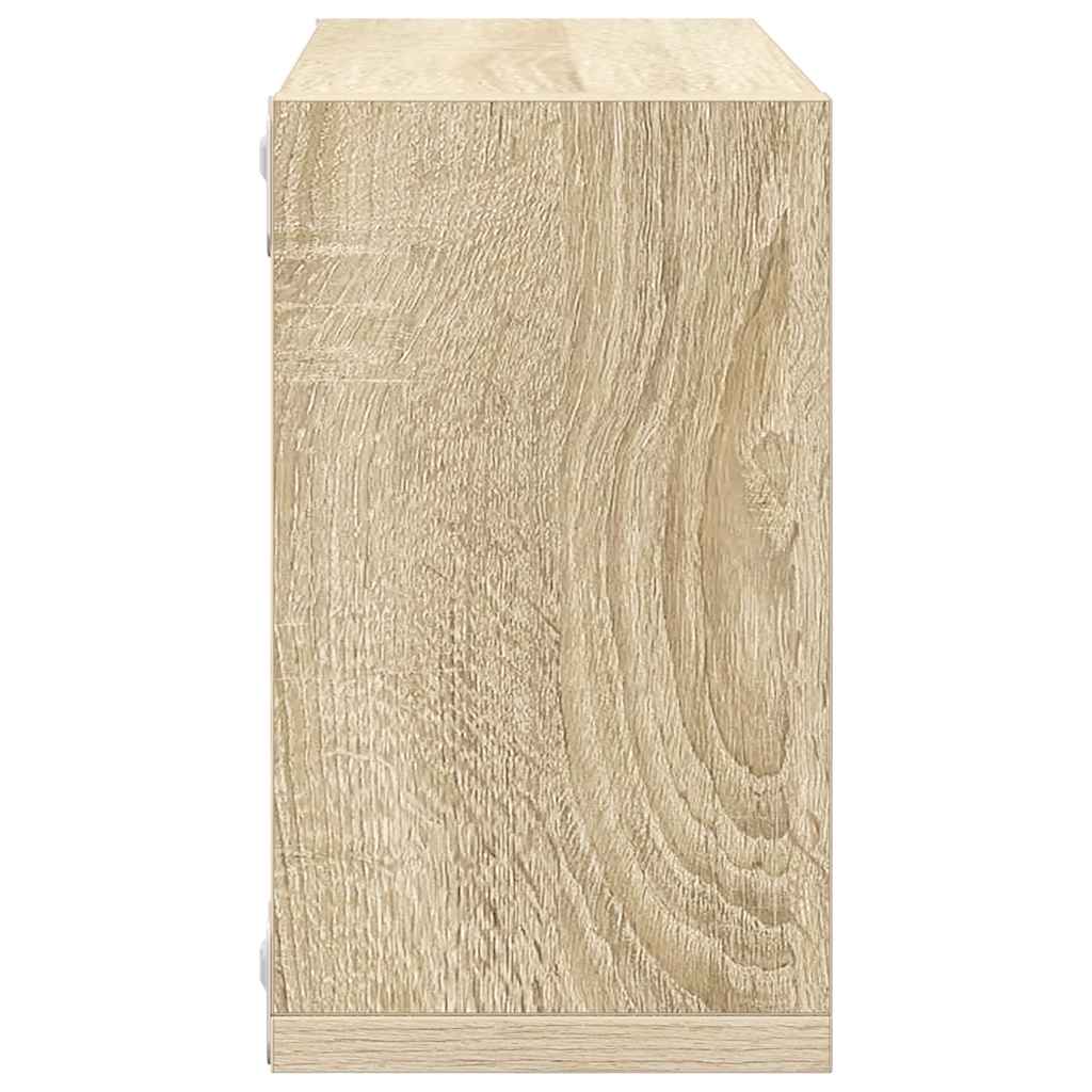 Sieninės lentynos, 2vnt., ąžuolo, 26x15x26cm, kubo formos
