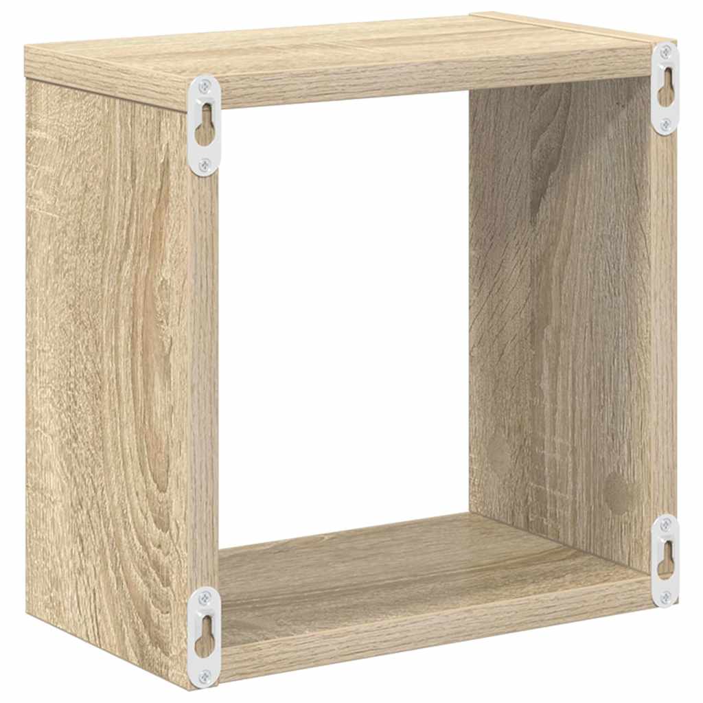Sieninės lentynos, 2vnt., ąžuolo, 26x15x26cm, kubo formos