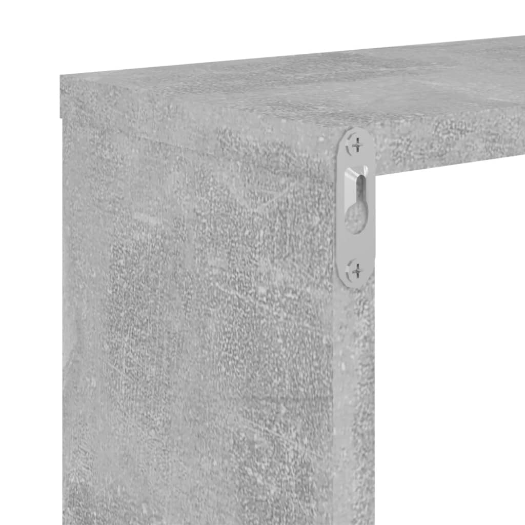 Sieninės lentynos, 4vnt., pilkos, 26x15x26cm, kubo formos