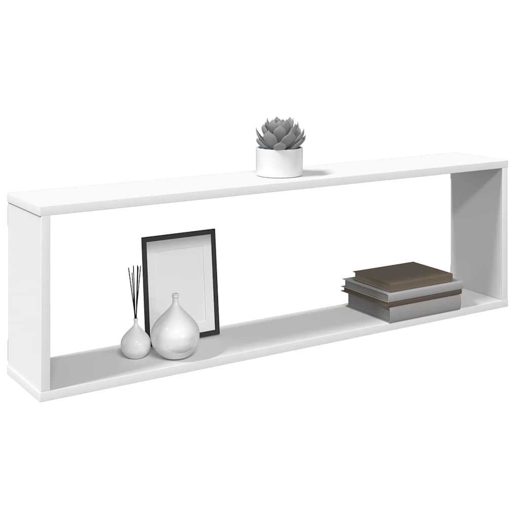 Wall shelves, 2 pcs., white, 100x15x30cm, engineered wood